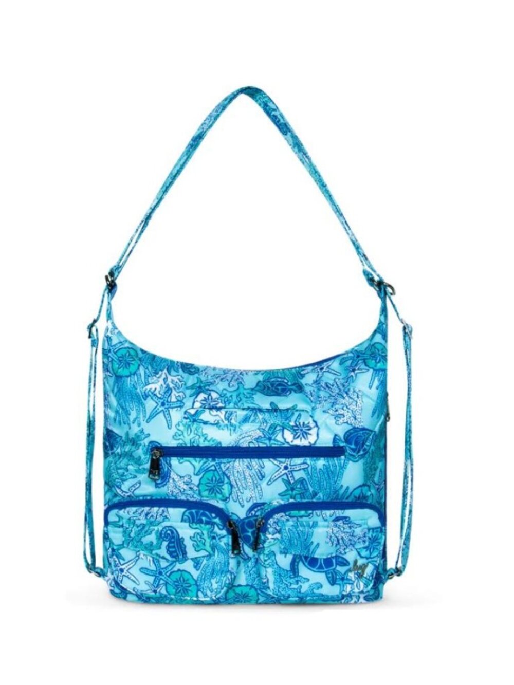 Lug Zipliner 2 Convertible Hobo Bag Sealife Blue